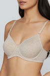 Zivame Bare Melange Padded Wired 3/4th Coverage Tshirt Bra - Ash Melange — thumbnail 5